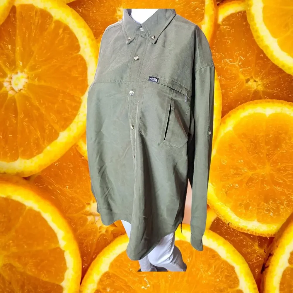 The North Face Men's Khaki Syncline Roll Up Long Sleeve‎ Button Up Shirts Size M